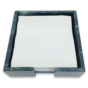 Modern Green Marble Napkin Holder Tray, Cocktail Luncheon Dinner, Custom Sizes Available image 8