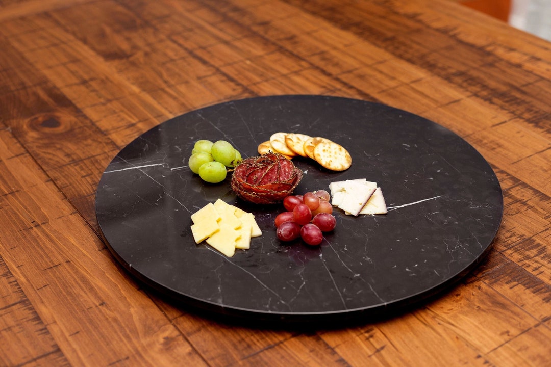Black Marble Lazy Susan Turntable Black Marble Lazy Susan Etsy
