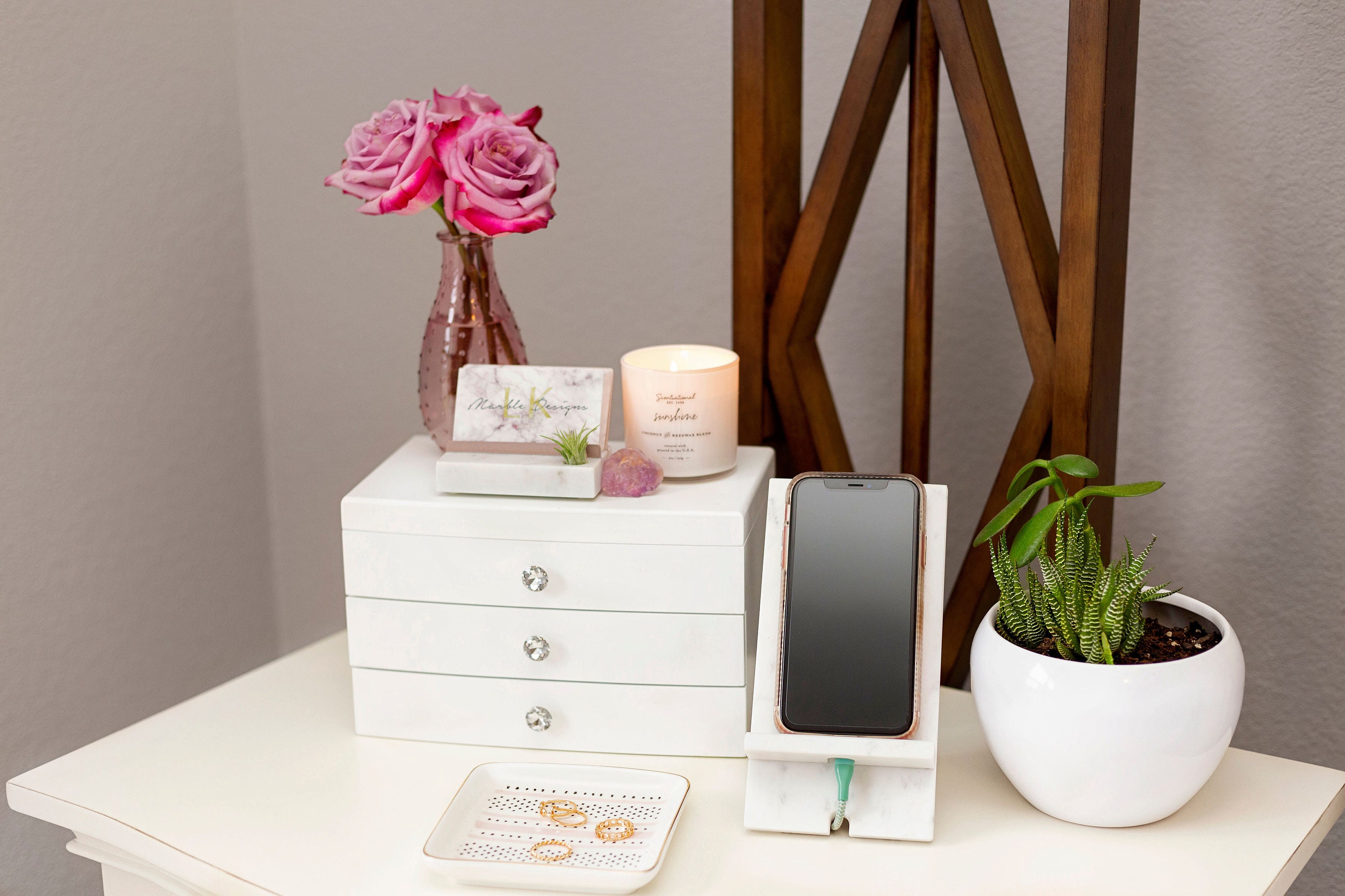 Business Card Holder Rose Gold Office Decor Business Card Etsy Australia