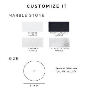 Marble Custom Shape Custom Cut Marble Slab With Center Hole, Round Stone Base, Choose ...