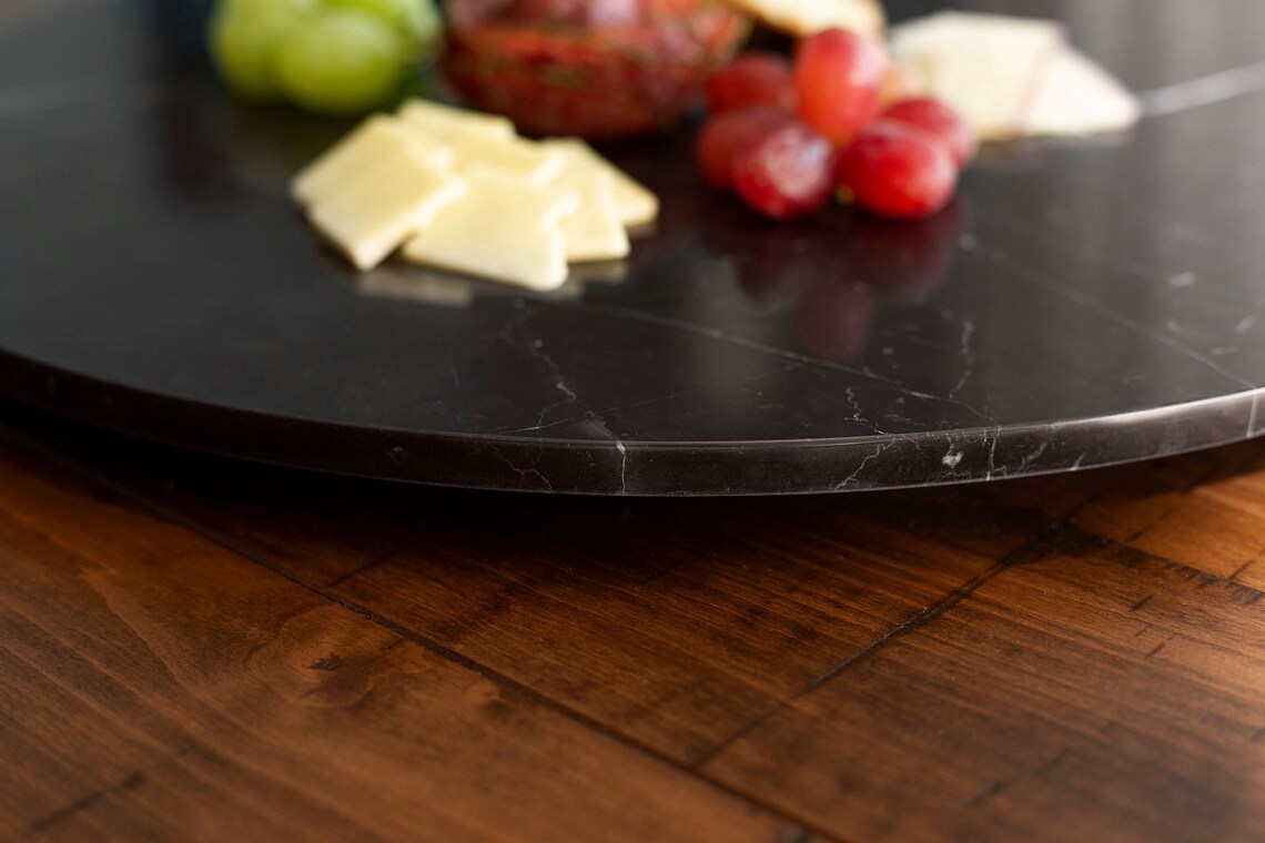 Black Marble Lazy Susan Turntable Black Marble Lazy Susan Etsy