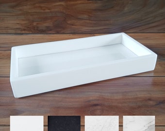 White Thassos Marble Vanity Tray Rectangular for Bathroom, Long Organizer Bathroom Countertop, 6 x 12 inches, Custom Orders Available