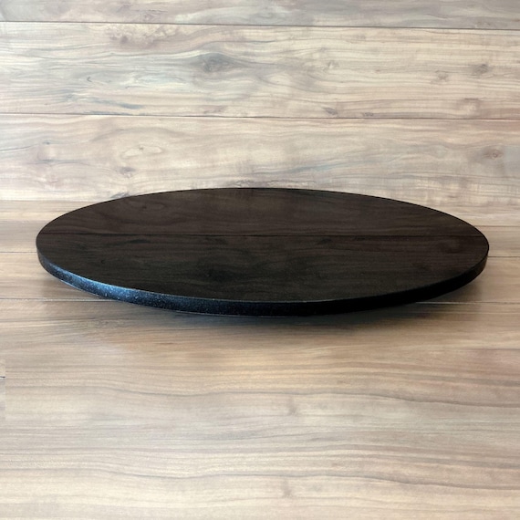 Granite Lazy Susan Turntable, Black Stone Rotating Serving Tray, 14 - 24 Inch 360 Rotation, Kitchen Table Centerpiece
