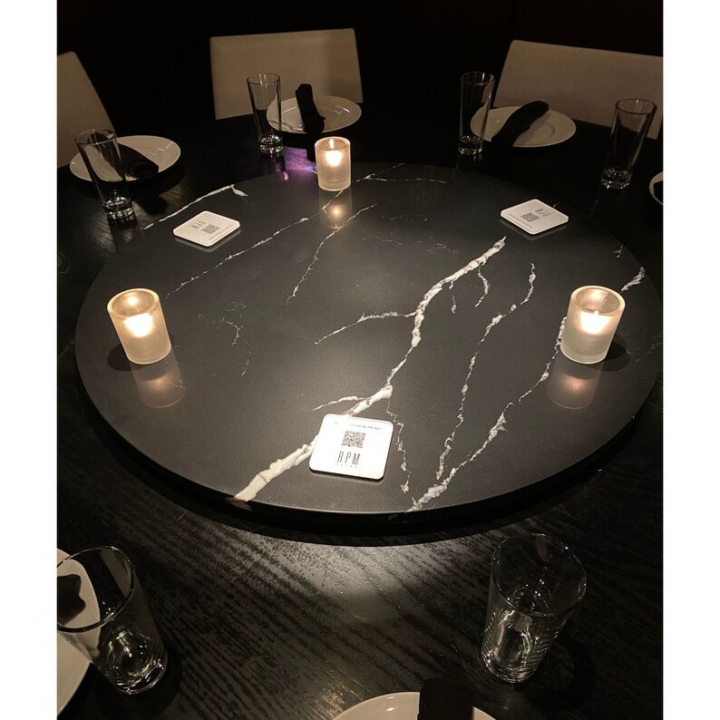 Large Marble Lazy Susan Turntable Centerpiece for Dining Etsy