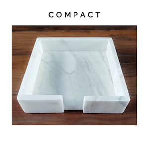 Square Calacatta Gold Marble Cocktail Napkin Holder for Kitchen Table ...