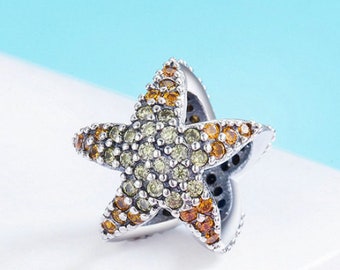 925 Sterling Silver Ocean Star Starfish Charm Fit Pandora bracelet