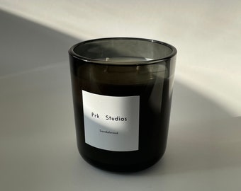 Sandalwood Candle | 12oz Smoke Black Glass | 100% Vegan Soy Wax