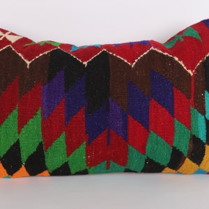16x24 Embroidered Pillow, Kilim Pillow, Turkish Kilim Pillow, Throw Pillow, Kilim Pillow Cushion, Pillow Case, Lumbar Pillow, Home Decor