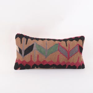 Handwoven Turkish Kilim Pillow, 8x16 Kilim Pillow, Bohemian Kilim Pillow, Decorative Pillow, Boho Decor, Livingroom Decor, Cushion Cover
