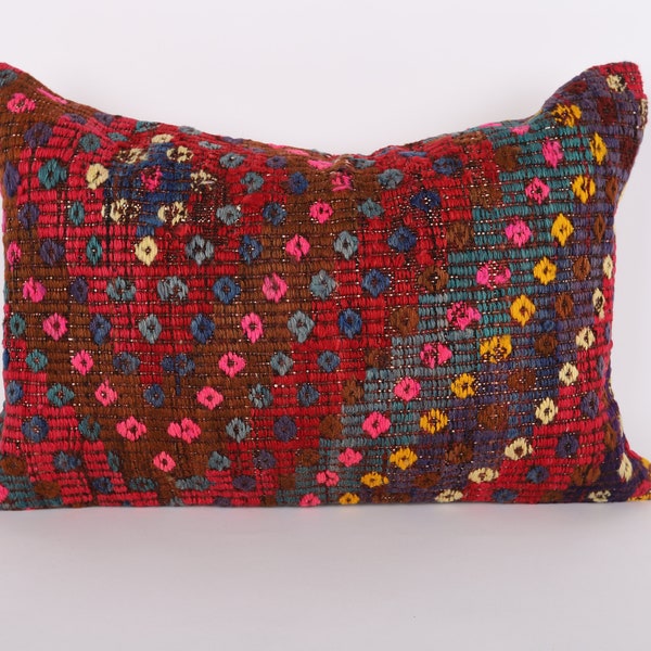 16x24 Embroidered Pillow, Kilim Pillow, Turkish Kilim Pillow, Throw Pillow, Kilim Pillow Cushion, Pillow Case, Lumbar Pillow, Home Decor