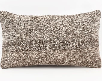 Federa per cuscino Kilim turco intrecciata a mano: decorazione boho per soggiorno (12x20)