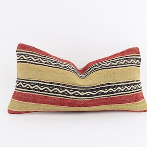 Handwoven Turkish Kilim Pillow, 8x16 Kilim Pillow, Bohemian Kilim Pillow, Decorative Pillow, Boho Decor, Livingroom Decor, Cushion Cover
