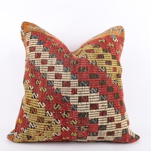 24&#39;&#39;x24&#39;&#39; Turkish Kilim Pillow, Decorative Kilim Pillow, 60x60cm Kilim Pillow, Anatolian Kilim Pillow, Home Decor Kilim Pillow, Throw Pillow