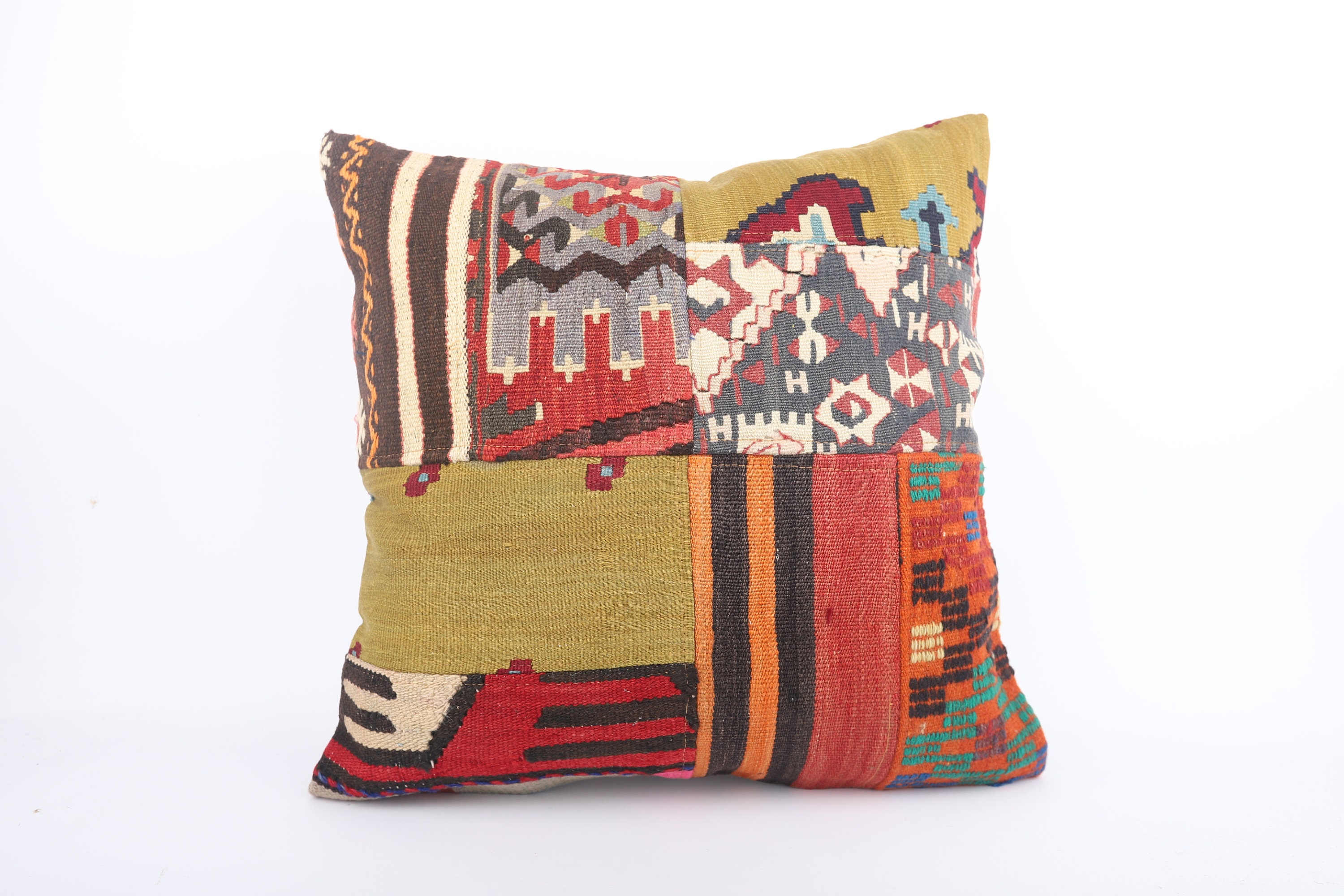 24''x24'' Large Size Kilim Pillow, Decorative Home Decor Kilim Pillow Case, Bohemian Kilim Pillow, Turkish Kilim Pillow, Cushion Cover
