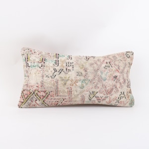 Funda de cojín Kilim turco tejida a mano: estilo bohemio, 20 x 40 cm