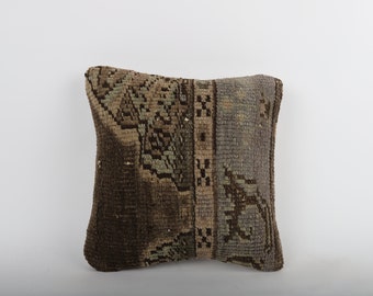 Decorative Throw Pillow, 14x14 Pillow Cover, Handwoven Turkish Kilim Pillow, Bohemian Kilim Pillow, Home Decor, Floor Cushion Cover