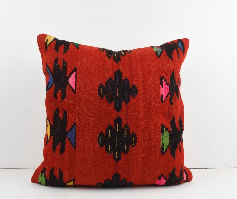 ethnic pillow bed pillow tribal pillow cushion cover 24/'/'x24/'/' home decor cushion cover floor kilim pillow 24x24 throw pillow