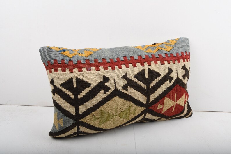 Home Decor Bohemian Kilim Pillow Turkey Pillow Cushion Cover Turkish Kilim Pillow 12x20 Pillow Cover Decorative Throw Pillow