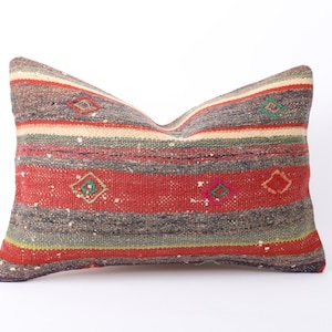 Turkish Kilim Pillow, 16x24 Kilim Pillow, Cushion Cover Pillow, Turkish Kilim Pillow, Decorative Kilim Pillow, Throw Pillow, Ethnic Pillow