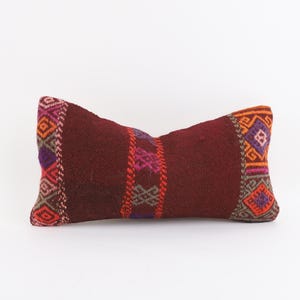 Handwoven Turkish Kilim Pillow, 8x16 Kilim Pillow, Bohemian Kilim Pillow, Decorative Pillow, Boho Decor, Livingroom Decor, Cushion Cover