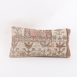 Ethnic Kilim Pillow, Turkish Kilim Pillow, 8x16 Kilim Pillow, Decorative Throw Pillow, Handwoven Kilim Lumbar, Kilim Cushion Cover