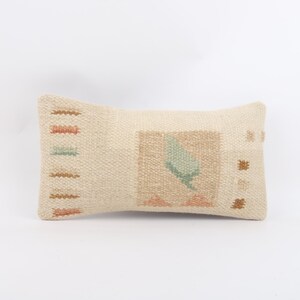 Handwoven Turkish Kilim Pillow, 8x16 Kilim Pillow, Bohemian Kilim Pillow, Decorative Pillow, Boho Decor, Livingroom Decor, Cushion Cover