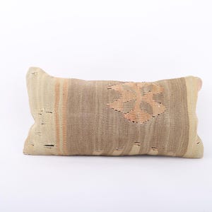 Vintage Kilim Pillow, Turkish Kilim Pillow, 8x16 Kilim Pillow, Decorative Pillow, Sofa Accent Pillow, Kilim Cushion Cover, Boho Decor