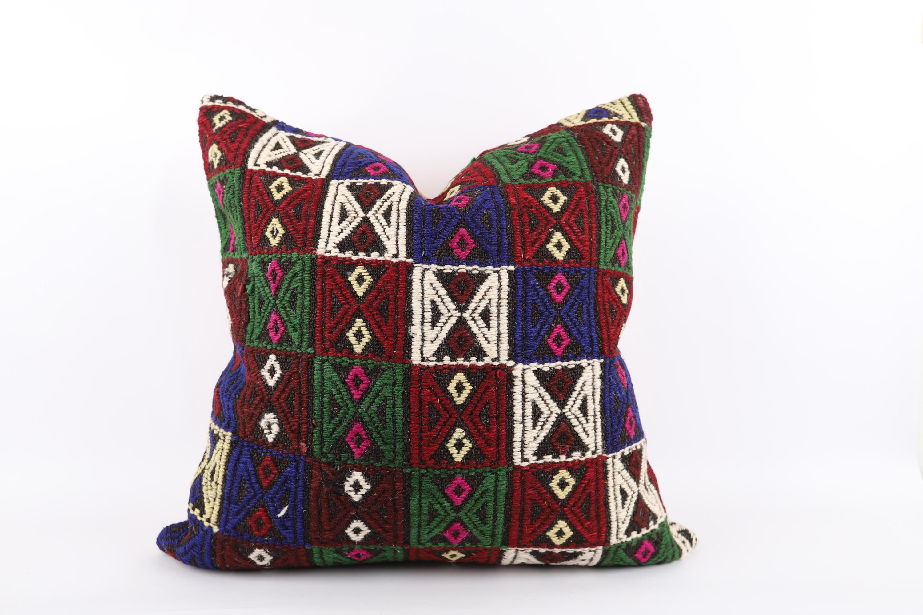 24''x24'' Turkish Kilim Pillow, Anatolian Kilim Pillow, Decorative Kilim Pillow, 24''x24'' Kilim Pillow Case, Home Decor Pillow, Boho Pillow