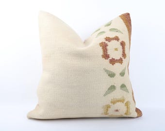 24&#39;&#39;x24&#39;&#39; Large Size Kilim Pillow, Decorative Home Decor Kilim Pillow Case, Bohemian Kilim Pillow, Turkish Kilim Pillow, Cushion Cover