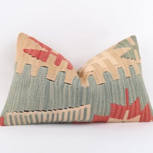 Kilim Pillow, Turkish Kilim Pillow, 12x20 Pillow Cover, Vintage Kilim Pillow, Decorative Throw Pillow, Turkey Pillow, Couch Accent Pillow