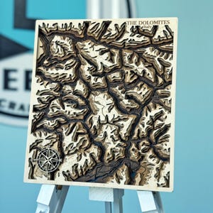 Die Dolomiten Holzkarte 3D