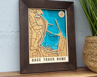 Custom Race Track Map - Personalized 3D Wooden Circuit Wall Art