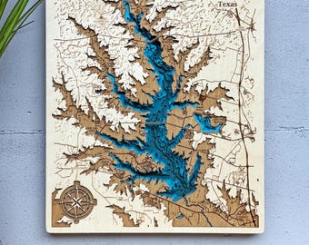 Lake Conroe 3D Wood Map