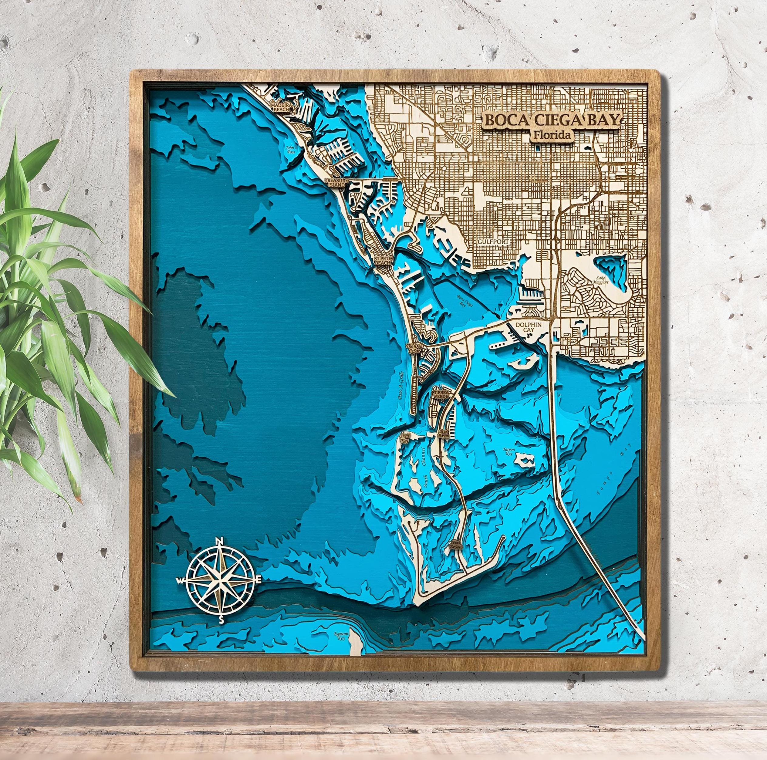 Boca Ciega Bay Wood Map 3D - Etsy