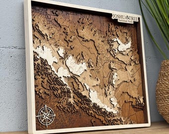 Joshua Tree National Park 3D Wood Map