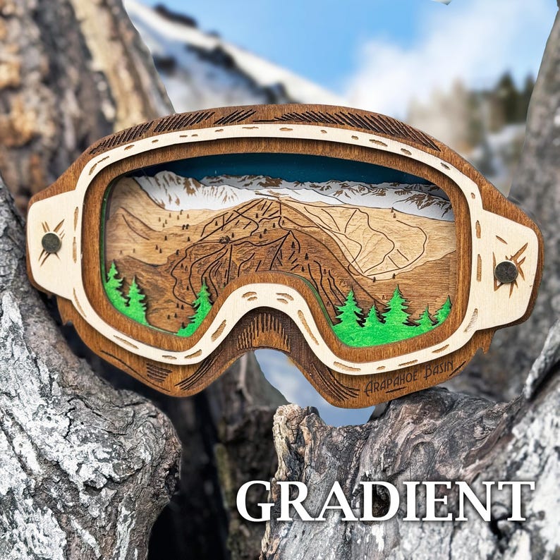 Ski Goggles Custom Resort Trails 3D Layered Wood Wall Art - Etsy
