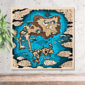 Carte en bois 3D d'Elden Fantasy