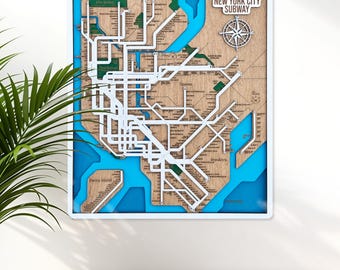 Custom Subway Map 3D Personalized Metro Map