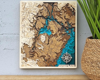 Portsmouth 3D Wood Map