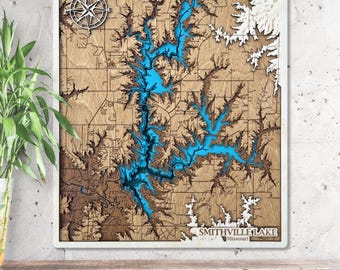 Smithville Lake 3D Wood Map