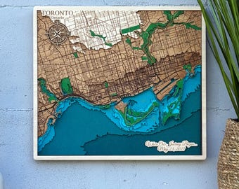 Toronto 3D Wood Map