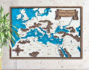 Römische Reichskarte 3D Holz
