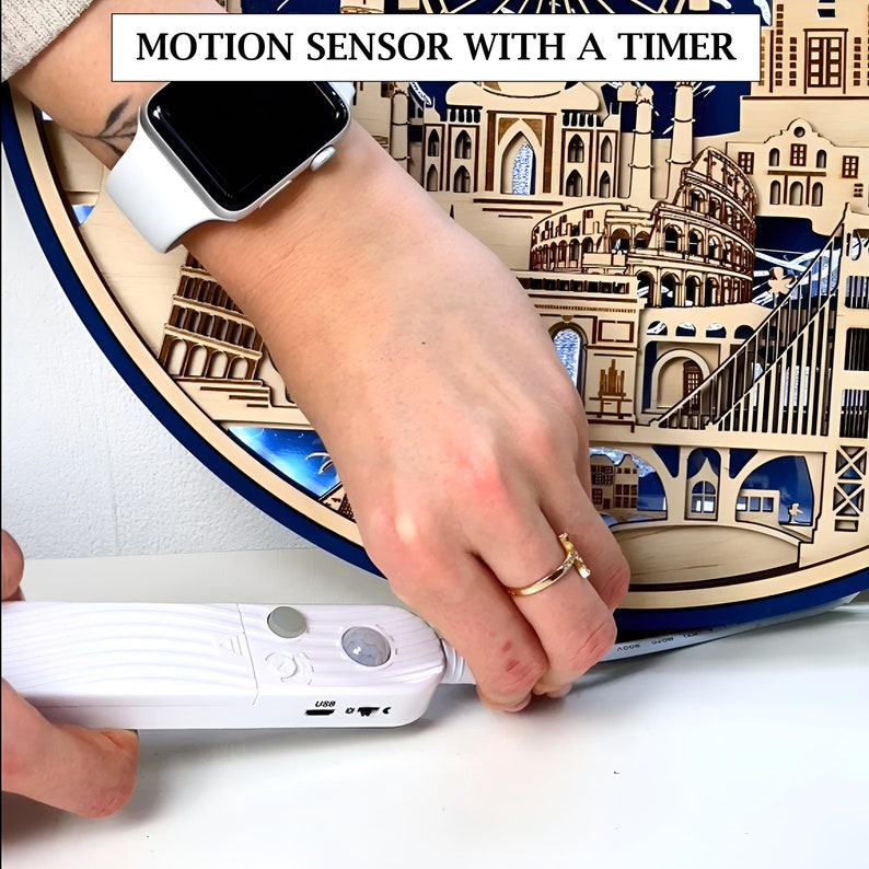 3D Paris Skyline Wall Art Wood Night Light Etsy Canada