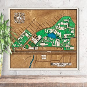 University of Miami Campus Map 3D Wooden Wall Art image 1