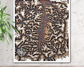 Bitterroot Valley Wood Map 3D