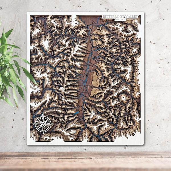 Mapa 3D del bosque de Bitterroot Valley