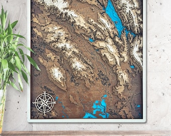 Napa Valley California 3D Wooden Map