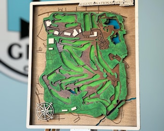 Custom Golf Course Map 3D Wood
