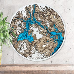 Piscataqua River Holzlandkarte 3D