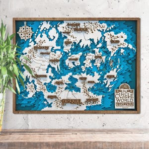 Kreis Der Weltkarte 3D Holz